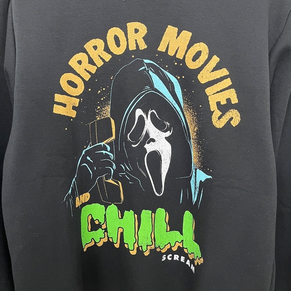 Ghost Face Horror Movies and Chill Fleece Shirt Unisex Medium - Picture 3 of 8